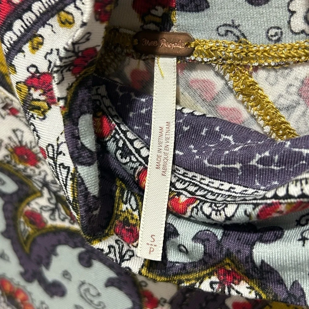 Free People Chase Me Paisley Mock Neck Top - Picture 3 of 5